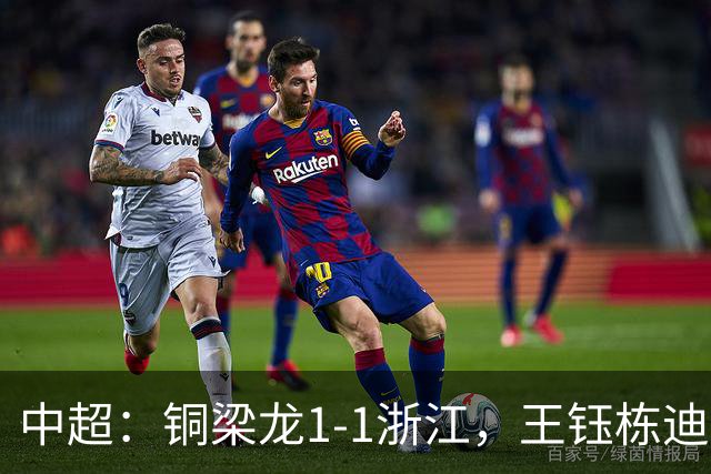 中超：铜梁龙1-1浙江，王钰栋迪马塔破门，米特里策助攻